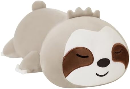 SQEQE Weighted Sloth Plush, Weighted Sloth Stuffed Animal, Cute Plushies Pillow Toy Gift for Kids Adults Brown 13.8 Inch, 1.6 Lbs