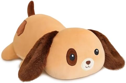 SQEQE Weighted Dog Plush, Weighted Dog Stuffed Animal, Cute Larbrador Plushies Soft Pillow Toy Gift for Kids Adults Brown 23.6 Inch, 3.1 Lbs