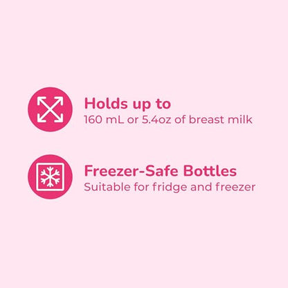 Spectra - Wide Neck Baby Bottles - Compatible with Spectra Breast Milk Pump Flanges (Pack of 4)