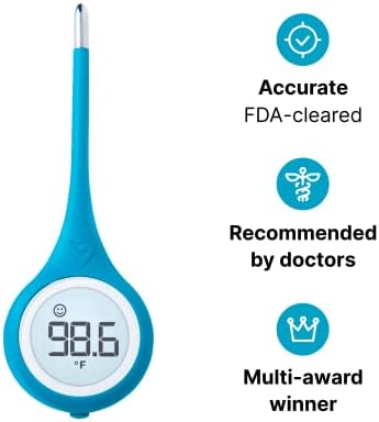 Kinsa Smart,Fever, Digital Medical Baby, Kid and Adult Termometro - Accurate, Fast, FDA Cleared Thermometer for Oral, Armpit or Rectal Temperature Reading - QuickCare