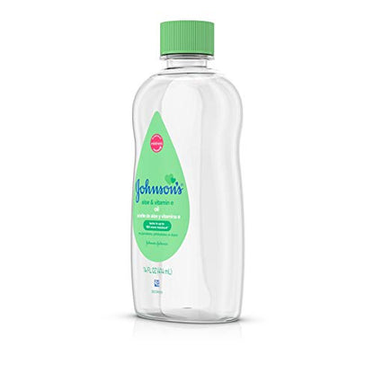 Johnson's Baby Johnson & Johnson Baby Oil, Aloe Vera & Vitamin E, Multicolor, 14 Fl Oz (Pack of 4)