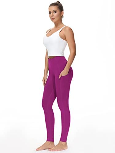THE GYM PEOPLE Thick High Waist Yoga Pants with Pockets, Tummy Control Workout Running Yoga Leggings for Women