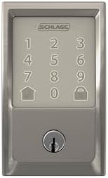 Schlage Encode Smart WiFi Deadbolt Lock for Front Door - Keyless Entry with App or Touchscreen - Works with Alexa, Hey Google, & Airbnb - Create Codes for Guests - Satin Nickel Silver