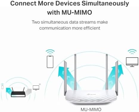 TP-Link AC1200 WiFi Router (Archer A54) - Dual Band Wireless Internet Router, 4 x 10/100 Mbps Fast Ethernet Ports, EasyMesh Compatible, Support Guest WiFi, Access Point Mode, IPv6 & Parental Controls