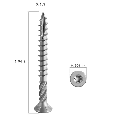 #8 * 2" 304 Stainless Steel Deck Screws, (348pcs) 2 lbs.Exterior Wood Screws, Rust Resistant epoxy Coated, Bronze, T20 Star Bit