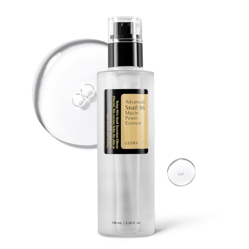 COSRX Snail Mucin 96% Power Repairing Essence 3.38 fl.oz 100ml, Hydrating Serum for Face with Snail Secretion Filtrate for Dull Skin & Fine Lines, Korean Skin Care
