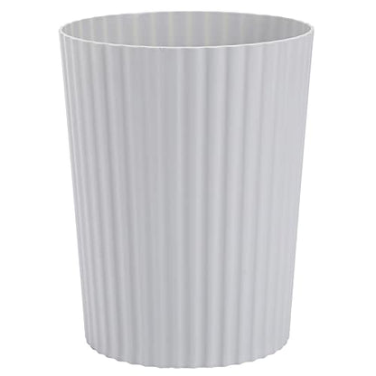JiatuA Small Trash Can Plastic Wastebasket Round Garbage Container Bin for Bathroom, Kitchen, Bedroom, Home Office, College Dorm, Grey