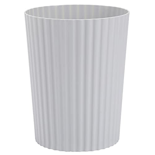 JiatuA Small Trash Can Plastic Wastebasket Round Garbage Container Bin for Bathroom, Kitchen, Bedroom, Home Office, College Dorm, Grey
