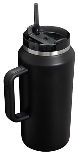 Stanley Quencher H2.0 Tumbler with Handle & Straw 64 oz | Flowstate 3-Position Lid | Large Capacity for Travel & Sports | Insulated Stainless Steel Cup | BPA-Free | Black 2.0