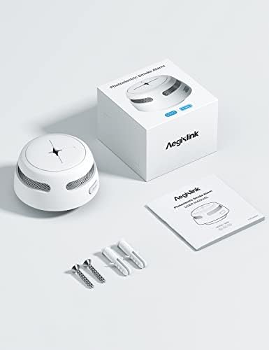 AEGISLINK Smoke Alarm 10-Year Battery with Test/Silence Button, Fire Alarm with Photoelectric Sensor, Low Battery Warning, S500 (Independent, 6-Pack)