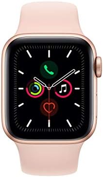 Apple Watch Series 5 (GPS + Cellular, 40MM) - Gold Aluminum Case with Pink Sport Band (Renewed)