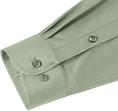 J.VER Men's Dress Shirts Solid Long Sleeve Stretch Wrinkle-Free Formal Shirt Business Casual Button Down Shirts