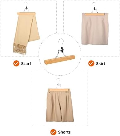 Amazon Basics Wooden Pants Hangers - Natural, 20-Pack
