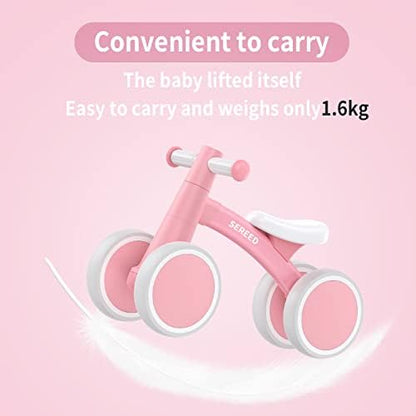 SEREED Baby Balance Bike for 1 Year Old Boys Girls 12-24 Month Toddler Balance Bike, 4 Wheels Toddler First Bike, First Birthday Gifts