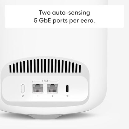 Amazon eero Pro 7 tri-band mesh Wi-Fi 7 router (newest model) - Supports internet plans up to 5 Gbps, Coverage up to 4,000 sq. ft., 2-pack