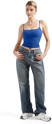 SUUKSESS Women Sexy Square Neck Tank Top Summer Y2K Going Out Basic Cami Shirt