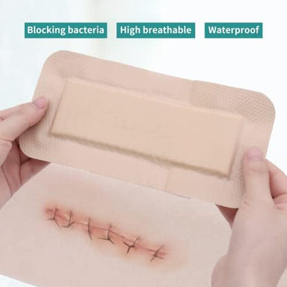 Dimora Silicone Foam Dressing with Border Adhesive 4"x8" Waterproof Wound Dressing Bandage for Wound Care 5 Pack