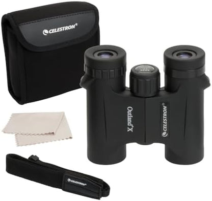 Celestron - Outland X 8x25 Binoculars – Ideal for Birding and Outdoors – 25mm Objective Lenses – Wide 8.2° Field of View – BaK-4 Prisms – Multi-Coated – Waterproof and Fogproof