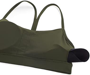 CRZ YOGA Butterluxe Womens Y Back Sports Bra - Padded Racerback Low Impact Spaghetti Thin Strap Workout Yoga Top