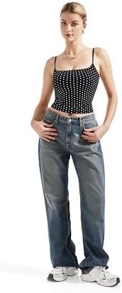 SUUKSESS Women Sexy Square Neck Tank Top Summer Y2K Going Out Basic Cami Shirt