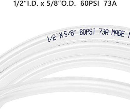 Eastrans Clear Vinyl Tubing Flexible PVC Tubing, Hybrid PVC Hose, Lightweight Plastic Tube, by 1/2 Inch ID, 100-Feet Length, UV Chemical Resistant