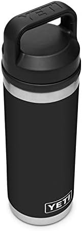 YETI Rambler 18 oz Bottle, Vacuum Insulated, Stainless Steel with Chug Cap, Black