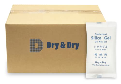 Dry & Dry 500 Gram [50 Packets] Silica Gel Packets Desiccants, Silica Packets - Rechargeable Silica Gel Packs, Desiccants Packets, Silica Gel