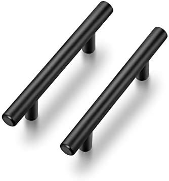 Ravinte 30 Pack | 5 Inch Cabinet Pulls Matte Black Stainless Steel Kitchen Drawer Pulls Cabinet Handles 5 InchLength, 3 Inch Hole Center