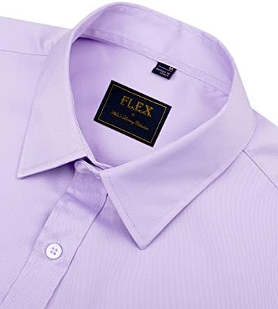 J.VER Men's Dress Shirts Solid Long Sleeve Stretch Wrinkle-Free Formal Shirt Business Casual Button Down Shirts