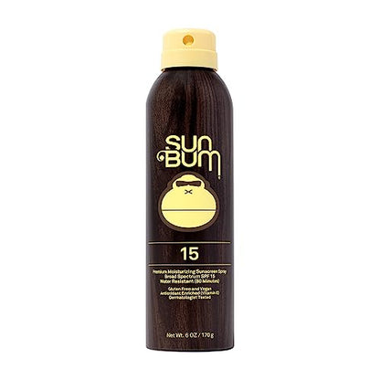 Sun Bum Original SPF 15 Sunscreen Body Spray - Broad Spectrum Moisturizing Sunscreen with Vitamin E - Hawaii 104 Act Compliant (Made without Octinoxate & Oxybenzone) - 6 oz