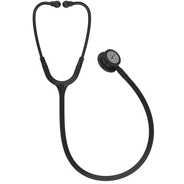3M Littmann Classic III Monitoring Stethoscope, 5803, More Than 2X as Loud, Weighs Less, Stainless Steel Black-Finish Chestpiece, 27" Black Tube, Stem and Headset