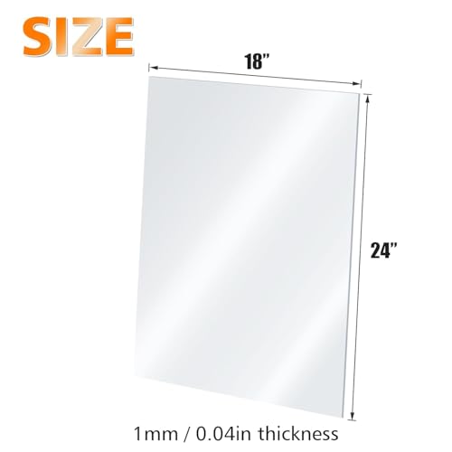 Egofine Plexiglass Sheets Acrylic Sheets 12 Pack of 18x24’’ 0.04 Thick Clear Plastic Cast Transparent Plexi Glass for Crafting Projects, Replacement Picture Frame Glass, DIY Display, Easy to Cut