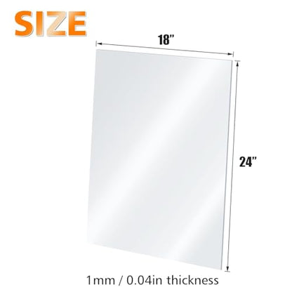 Egofine Plexiglass Sheets Acrylic Sheets 12 Pack of 18x24’’ 0.04 Thick Clear Plastic Cast Transparent Plexi Glass for Crafting Projects, Replacement Picture Frame Glass, DIY Display, Easy to Cut