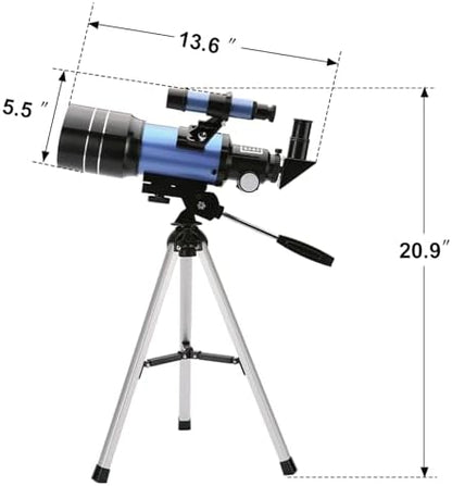 ToyerBee Telescope for Adults & Kids, 70mm Aperture (15X-150X) Portable Refractor Telescopes for Astronomy Beginners, 300mm Professional Travel Telescope with A Smartphone Adapter& Wireless Remote