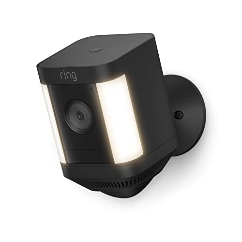 Ring Spotlight Cam Plus, Battery | Home or business security with HD video, Two-Way Talk, Color Night Vision, and Security Siren (2022 release) - Black