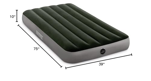 Intex 64107E Dura-Beam Standard Prestige Air Mattress: Fiber-Tech - Twin Size - 10in Bed Height - 300lb Weight Capacity - Pump Sold Separately