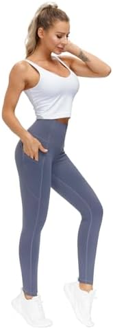 THE GYM PEOPLE Thick High Waist Yoga Pants with Pockets, Tummy Control Workout Running Yoga Leggings for Women