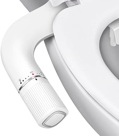 BIGCOW Ultra-Slim Bidet Attachment for Toilet - Dual Nozzle (Frontal & Rear Wash) with Adjustable Cold Water Pressure and Stainless Steel Inlet - Hygienic Solution for Fresh Cleanliness