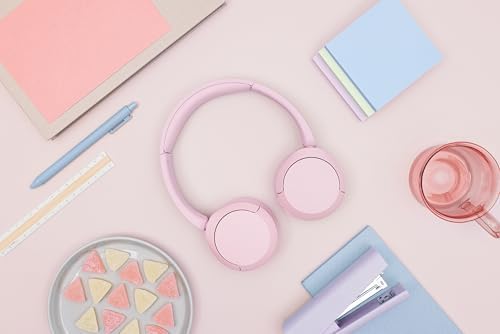 Sony WH-CH520 Wireless Headphones Bluetooth On-Ear Headset with Microphone and up to 50 Hours Battery Life with Quick Charging, Pink