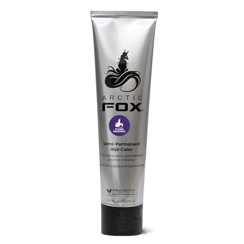 Arctic Fox Semi-Permanent Hair Dye, Vegan & Cruelty-Free, Vibrant Purple Madness, Ammonia-Free, Conditioning Formula, For All Hair Types, DIY Color, 5.6 fl oz