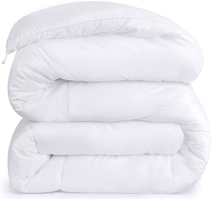 Utopia Bedding Comforters Queen Size, All Season Duvet Insert, Down Alternative Box Stitched Bed Comforter with Corner Tabs, Machine Washable (White)