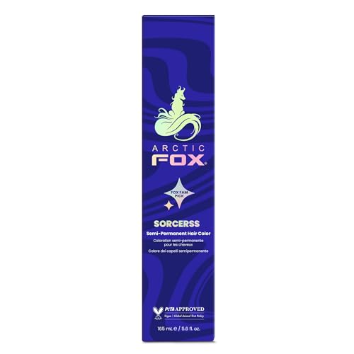Arctic Fox Semi-Permanent Hair Color Dye, Vegan & Cruelty-Free, Conditioning, Ammonia-Free, Peroxide-Free, Midnight Blue, Sorceress, 5.6 fl oz