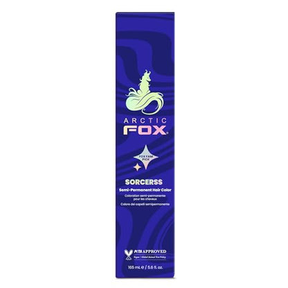 Arctic Fox Semi-Permanent Hair Color Dye, Vegan & Cruelty-Free, Conditioning, Ammonia-Free, Peroxide-Free, Midnight Blue, Sorceress, 5.6 fl oz