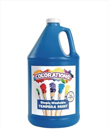 Colorations Paraben-Free Washable Tempera Paint for Kids - 1 Gallon Value Size, Vibrant Blue. Non-Toxic and Made in the USA, Classroom Must Haves, Bulk Arts and Crafts Supplies