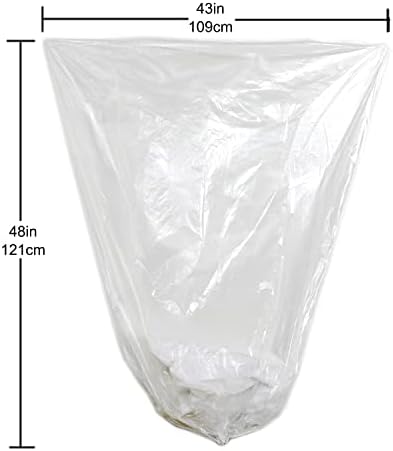 TYPLASTICS 45-48 Gallon Clear Trash Can Liners - 43" x 48" - High Density Garbage Bags - 200 Pack - Multipurpose for Office, Yard, Recycling, Industrial and Commercial