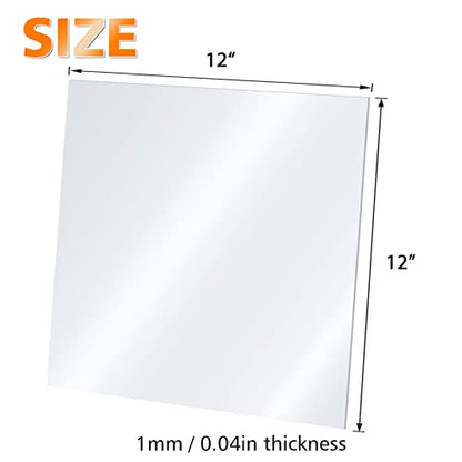 Egofine Plexiglass Sheets Acrylic Sheets 12 Pack of 12x12’’ 0.04 Thick Clear Plastic Cast Transparent Plexi Glass for Crafting Projects, Replacement Picture Frame Glass, DIY Display, Easy to Cut