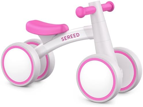 SEREED Baby Balance Bike for 1 Year Old Boys Girls 12-24 Month Toddler Balance Bike, 4 Wheels Toddler First Bike, First Birthday Gifts