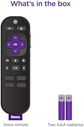 Roku Voice Remote | Replacement TV Remote Control with Voice Control, Simple Setup, & Pre-Set App Shortcuts - Compatible with Roku TV, Players, & Audio Devices