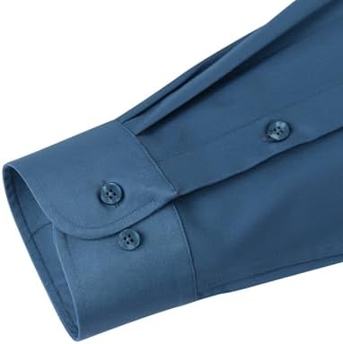 J.VER Men's Dress Shirts Solid Long Sleeve Stretch Wrinkle-Free Formal Shirt Business Casual Button Down Shirts