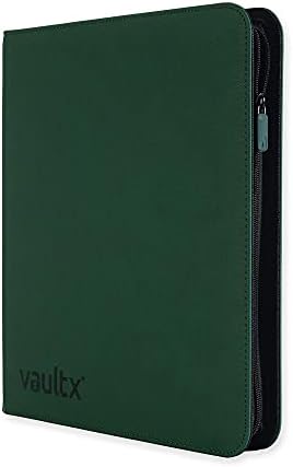 Vault X 12 Pocket Trading Card Zip Binder - 480 cards, Premium Exo-Tec Album Material, 20 Side-Loading Pages, Folder for Collectible Card Games, Sports, TCG (Green)